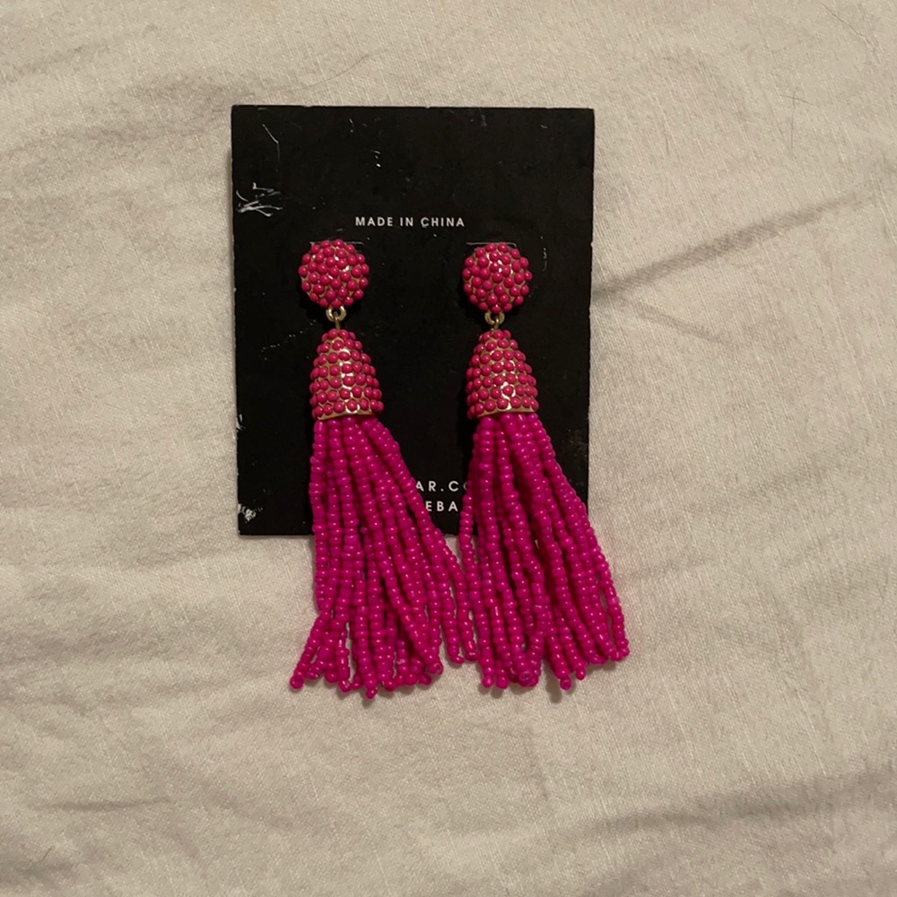 BaubleBar Pink Tassel Earrings